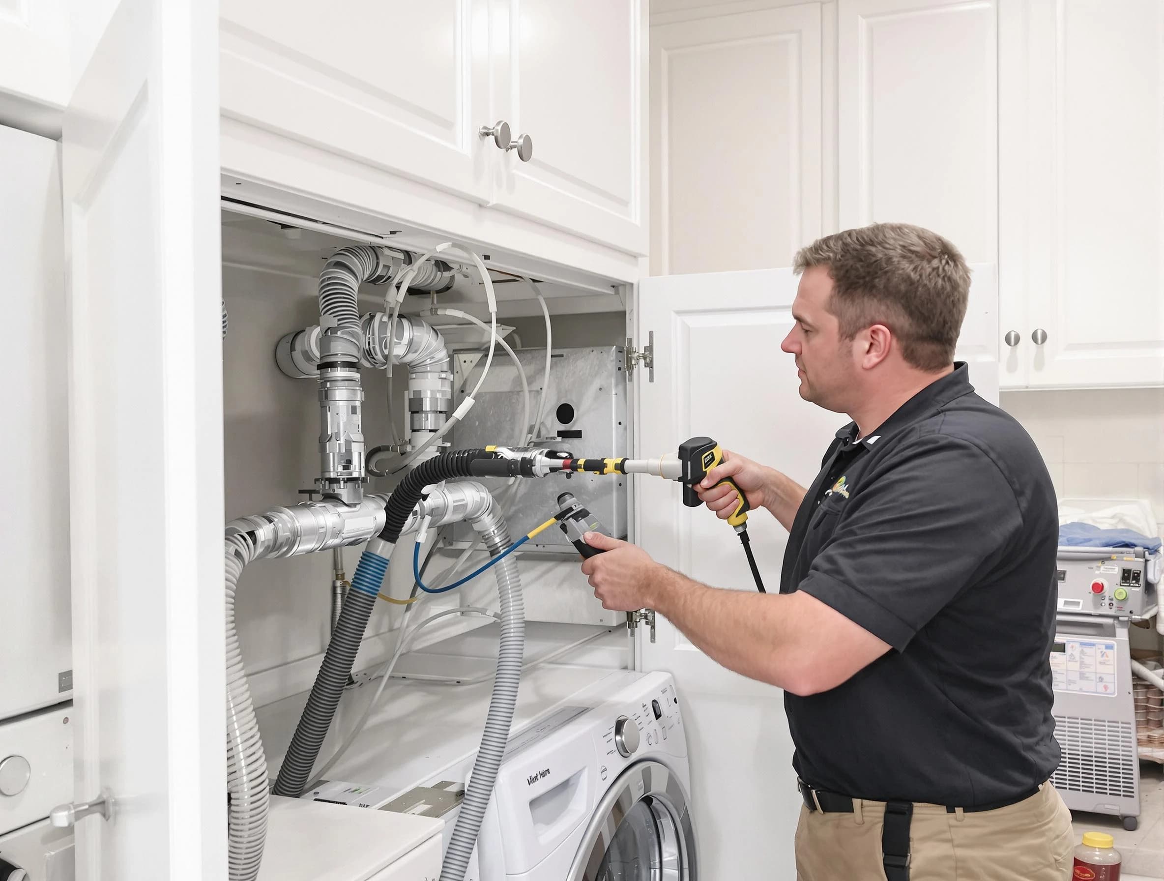 Millcreek Dryer Vent Cleaning professional removing severe blockage from a clogged dryer vent in Millcreek