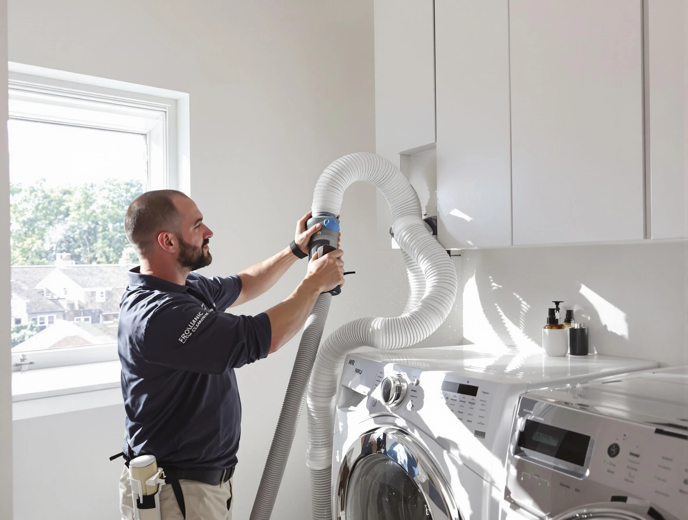 Certified Millcreek Dryer Vent Cleaning technician performing dryer vent cleaning in Millcreek