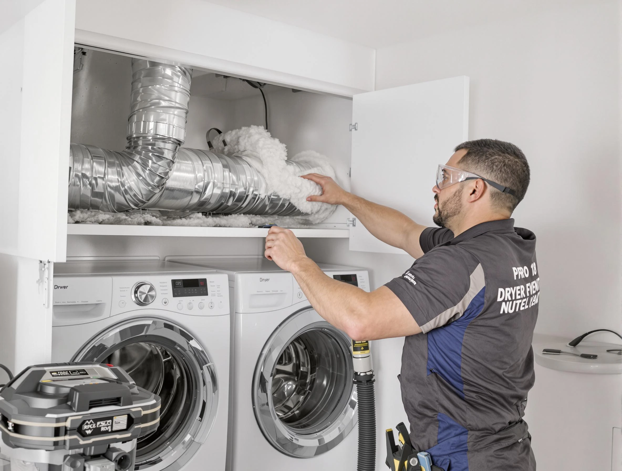 Millcreek Dryer Vent Cleaning certified technician performing specialized gas dryer vent cleaning in Millcreek