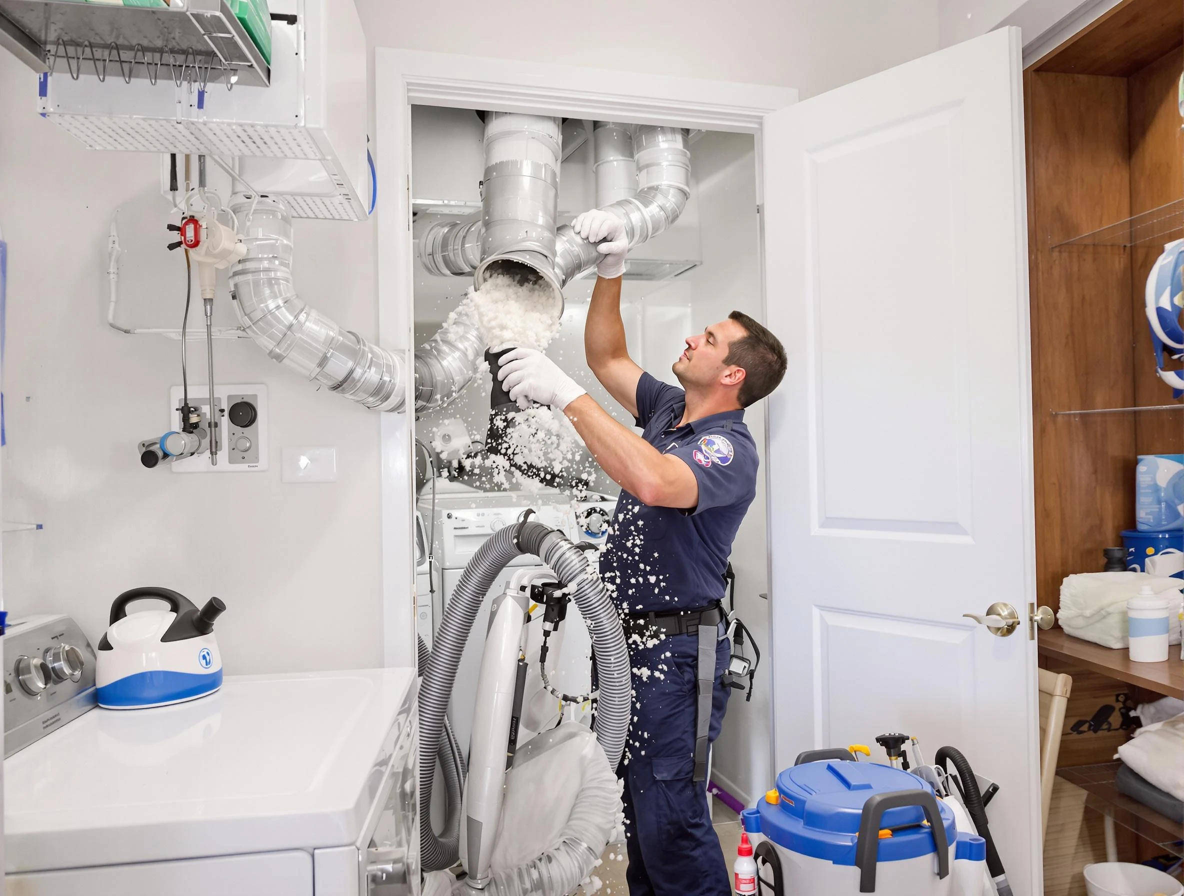 Millcreek Dryer Vent Cleaning technician delivering thorough residential dryer vent cleaning service in Millcreek